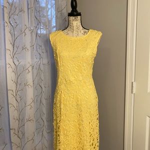 New York & Company Womens sleeveless Sheath Yellow Dress